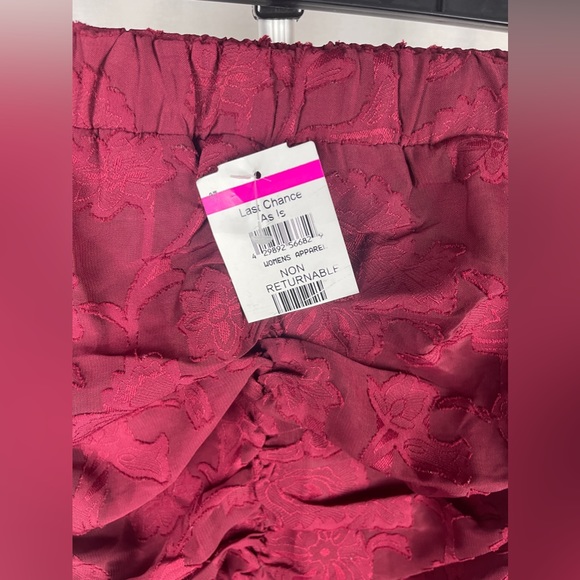 Lulus Wine Red Jacquard Ruched Mini Skirt Size XS NWT - Picture 5 of 10